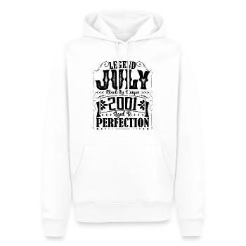 Juillet 2001. Cadeau d'Anniversaire juillet 2001. - Sweat à capuche Premium bio Homme - blanc - Devant - Nico (187cm)