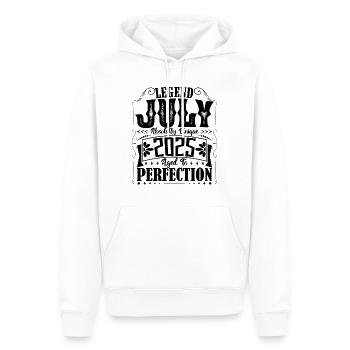 Juillet 2025. Cadeau d'Anniversaire juillet 2025. - Sweat à capuche Premium bio Homme - blanc - Devant - Nico (187cm)