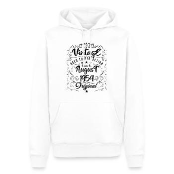Jahrgang, geboren im August 1954. Geburtstag August 1954 - Männer Premium Bio Hoodie - Weiß - Vorne - Nico (187cm)