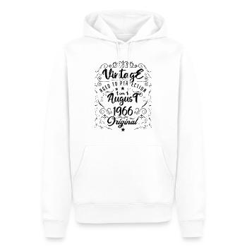 Jahrgang, geboren im August 1966. Geburtstag August 1966 - Männer Premium Bio Hoodie - Weiß - Vorne - Nico (187cm)