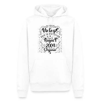 Vintage Né(e) en Août 2004. anniversaire août 2004 - Sweat à capuche Premium bio Homme - blanc - Devant - Nico (187cm)