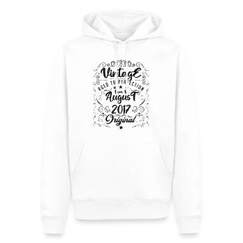 Vintage born in August 2017. Birthday August 2017 - Men’s Premium Organic Hoodie - white - Front - Nico (187cm)