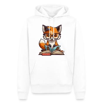 Renard livresque - Sweat à capuche Premium bio Homme - blanc - Devant - Nico (187cm)