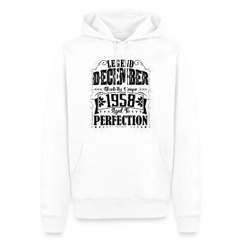 Dezember 1958. Dezember 1958 Geburtstagsgeschenk - Männer Premium Bio Hoodie - Weiß - Vorne - Nico (187cm)