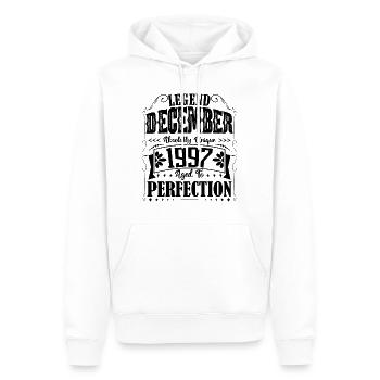Décembre 1997. Cadeau d'Anniversaire decembre 1997 - Sweat à capuche Premium bio Homme - blanc - Devant - Nico (187cm)