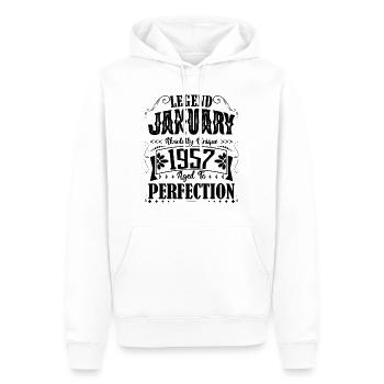 Januar 1957. Januar 1957 Geburtstagsgeschenk. - Männer Premium Bio Hoodie - Weiß - Vorne - Nico (187cm)
