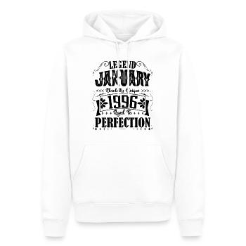 Januar 1996. Januar 1996 Geburtstagsgeschenk. - Männer Premium Bio Hoodie - Weiß - Vorne - Nico (187cm)