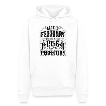 Février 1956. Cadeau d'Anniversaire février 1956. - Sweat à capuche Premium bio Homme - blanc - Devant - Nico (187cm)