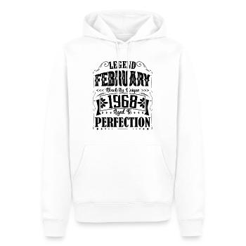 Février 1968. Cadeau d'Anniversaire février 1968. - Sweat à capuche Premium bio Homme - blanc - Devant - Nico (187cm)