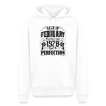 Februar 1978. Februar 1978 Geburtstagsgeschenk. - Männer Premium Bio Hoodie - Weiß - Vorne - Nico (187cm)