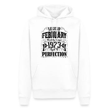 Février 1973. Cadeau d'Anniversaire février 1973. - Sweat à capuche Premium bio Homme - blanc - Devant - Nico (187cm)
