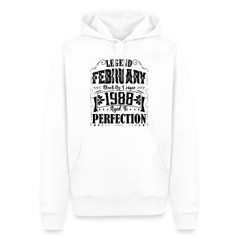 Février 1988. Cadeau d'Anniversaire février 1988. - Sweat à capuche Premium bio Homme - blanc - Devant - Nico (187cm)