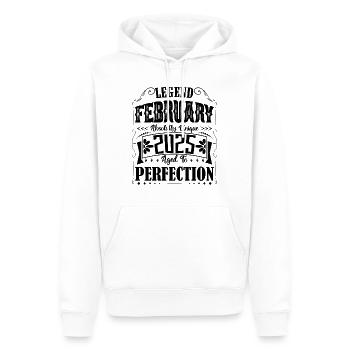 Février 2025. Cadeau d'Anniversaire février 2025. - Sweat à capuche Premium bio Homme - blanc - Devant - Nico (187cm)