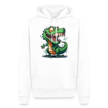 Gator souriant - Sweat à capuche Premium bio Homme - blanc - Devant - Nico (187cm)