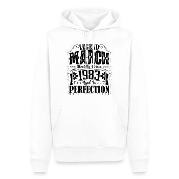 März 1983. März 1983 Geburtstagsgeschenk. März. - Männer Premium Bio Hoodie - Weiß - Vorne - Nico (187cm)