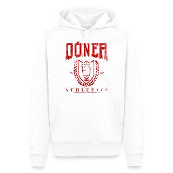 Döner Athlétisme Est. 2024 - Sweat à capuche Premium bio Homme - blanc - Devant - Nico (187cm)