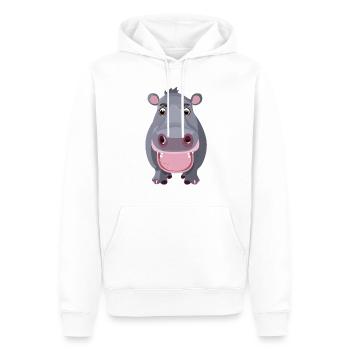 Hippopotame - Sweat à capuche Premium bio Homme - blanc - Devant - Nico (187cm)