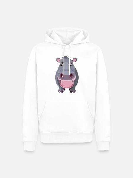 Hippopotamus - Men’s Premium Organic Hoodie - white