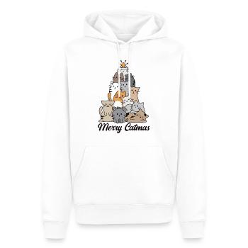 Fröhliche Katzen - Männer Premium Bio Hoodie - Weiß - Vorne - Nico (187cm)