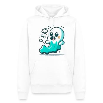 Der verspielte Geist: Ein lustiges Cartoon-Design - Männer Premium Bio Hoodie - Weiß - Vorne - Nico (187cm)