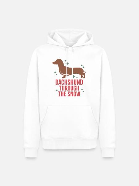 Dachshund Through The Snow - Men’s Premium Organic Hoodie - white