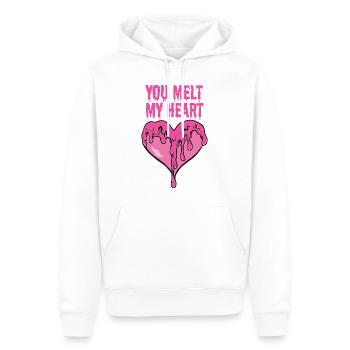 Tu fais fondre mon cœur - Sweat à capuche Premium bio Homme - blanc - Devant - Nico (187cm)