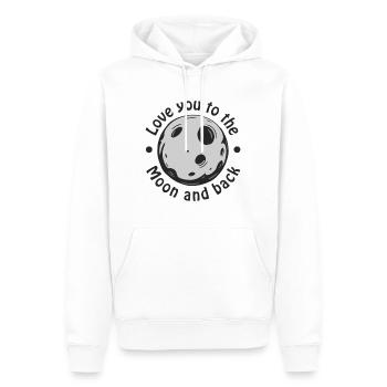 Ich liebe dich bis zum Mond und zurück - Männer Premium Bio Hoodie - Weiß - Vorne - Nico (187cm)