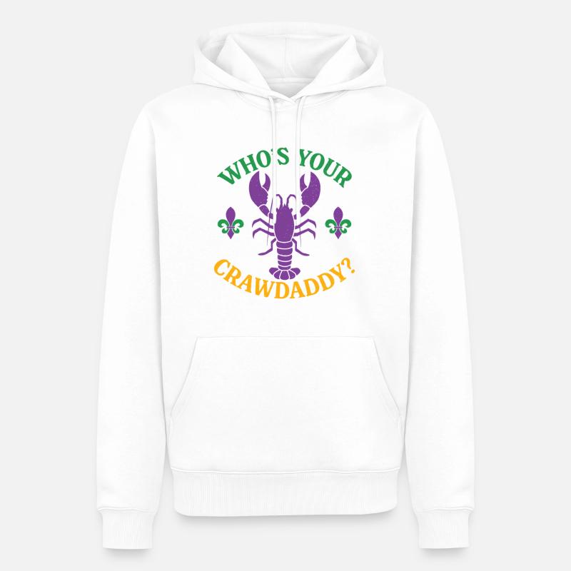 Qui est ton Crawdaddy - Sweat à capuche Premium bio Homme - blanc