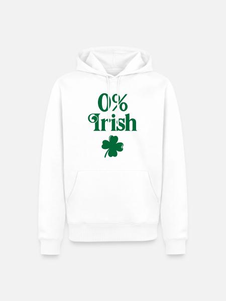0% Irish - Men’s Premium Organic Hoodie - white