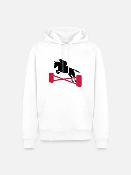 springreiten - Männer Premium Bio Hoodie - Weiß