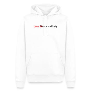 Omas 80er - Männer Premium Bio Hoodie - Weiß - Vorne - Nico (187cm)