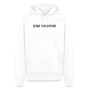 Stay positive - Männer Premium Bio Hoodie - Weiß - Vorne - Nico (187cm)