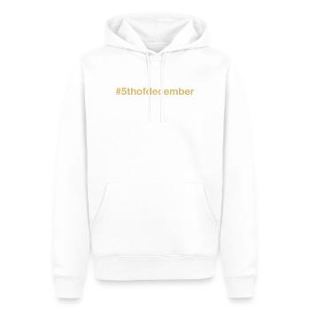 né le 5 décembre Anniversaire anniversaire - Sweat à capuche Premium bio Homme - blanc - Devant - Nico (187cm)
