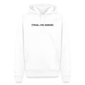 Trial an Error - Männer Premium Bio Hoodie - Weiß - Vorne - Nico (187cm)