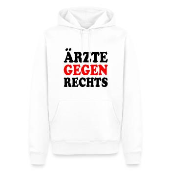 Ärzte gegen rechts - Männer Premium Bio Hoodie - Weiß - Vorne - Nico (187cm)