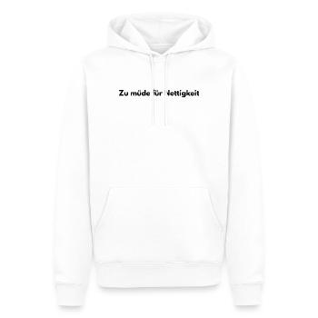 Trop fatigué pour être gentil – un dicton sarcastique - Sweat à capuche Premium bio Homme - blanc - Devant - Nico (187cm)