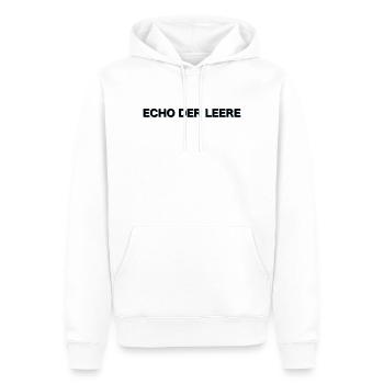 Stupid people shine with echo of emptiness - Men’s Premium Organic Hoodie - white - Front - Nico (187cm)
