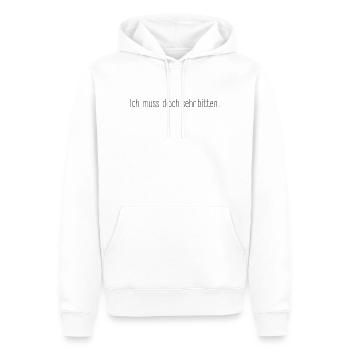 Ich muss doch sehr bitten – Charmantes Statement - Männer Premium Bio Hoodie - Weiß - Vorne - Nico (187cm)