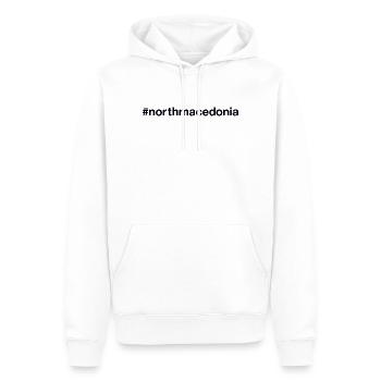 NORTH MACEDONIA Hashtag Nordmazedonien - Männer Premium Bio Hoodie - Weiß - Vorne - Nico (187cm)