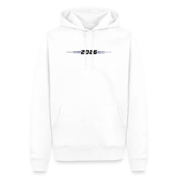 2026 - Männer Premium Bio Hoodie - Weiß - Vorne - Nico (187cm)
