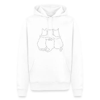 3 Cats together| Cats Line drawing - Men’s Premium Organic Hoodie - white - Front - Nico (187cm)