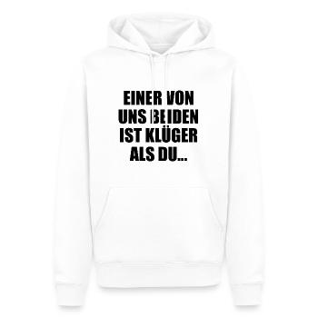 Duo de dictons intelligents - Sweat à capuche Premium bio Homme - blanc - Devant - Nico (187cm)