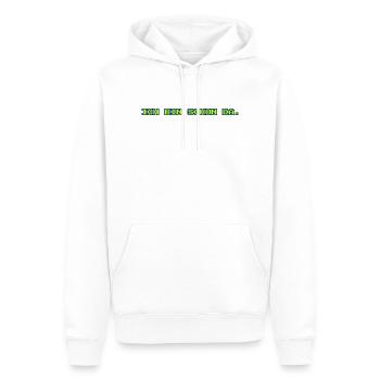 Ich bin schon da / Lustiges T-Shirt - Männer Premium Bio Hoodie - Weiß - Vorne - Nico (187cm)