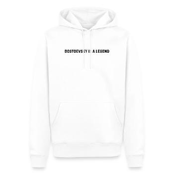 Dostojewski ist eine Legende | Literarischer Buchliebhaber - Männer Premium Bio Hoodie - Weiß - Vorne - Nico (187cm)