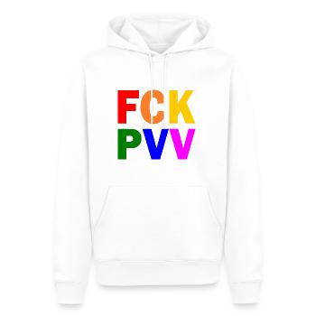 Fck pvv - Männer Premium Bio Hoodie - Weiß - Vorne - Nico (187cm)