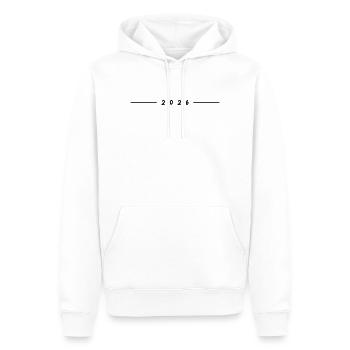 2026 Linie - Männer Premium Bio Hoodie - Weiß - Vorne - Nico (187cm)