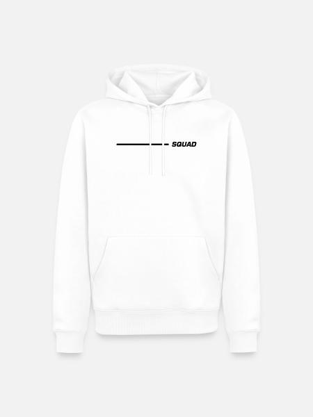 Squad Schriftzug Linie Schwarz - Männer Premium Bio Hoodie - Weiß
