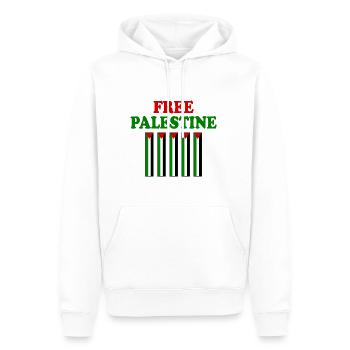 Free palestine - Sweat à capuche Premium bio Homme - blanc - Devant - Nico (187cm)