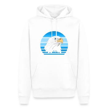 Sun Bird Speed Eagle Freedom 80s Retro Blue - Men’s Premium Organic Hoodie - white - Front - Nico (187cm)