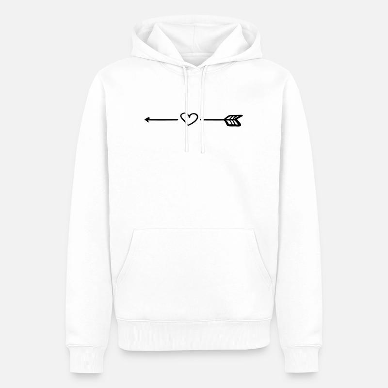 Herz Pfeil - Männer Premium Bio Hoodie - Weiß